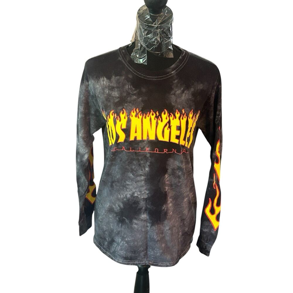 Los Angeles California Flames Long‎ Sleeve Gray Yellow Red Women's Size Small